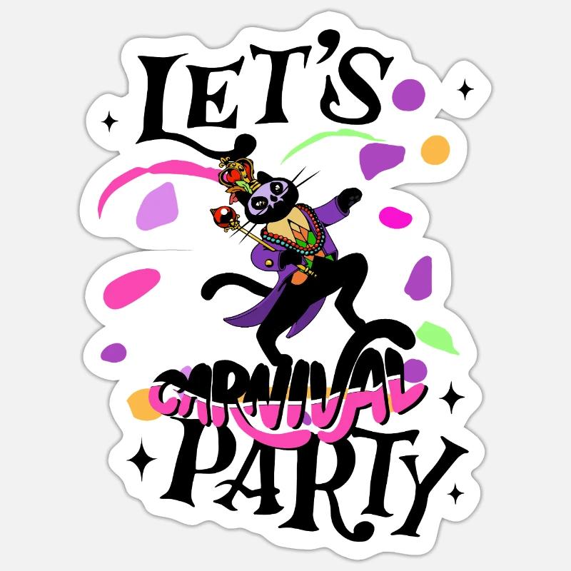 Fête de carnaval - Sticker taille S (10 x 10 cm) - blanc mat