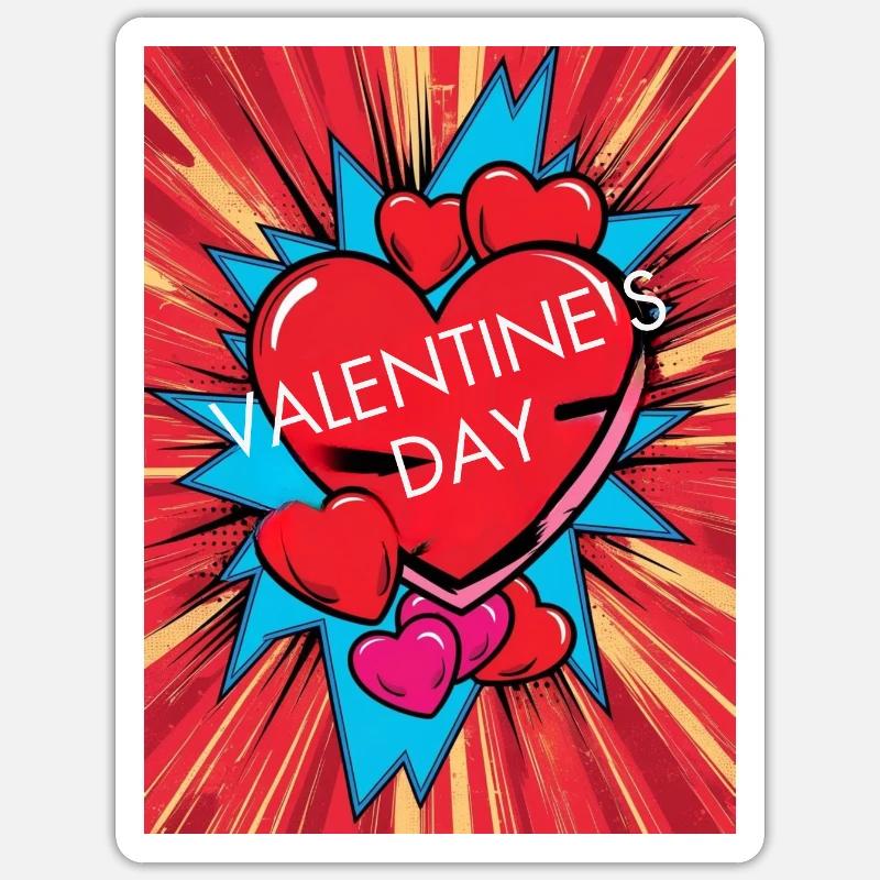 Saint-Valentin Sticker taille S (10 x 10 cm)