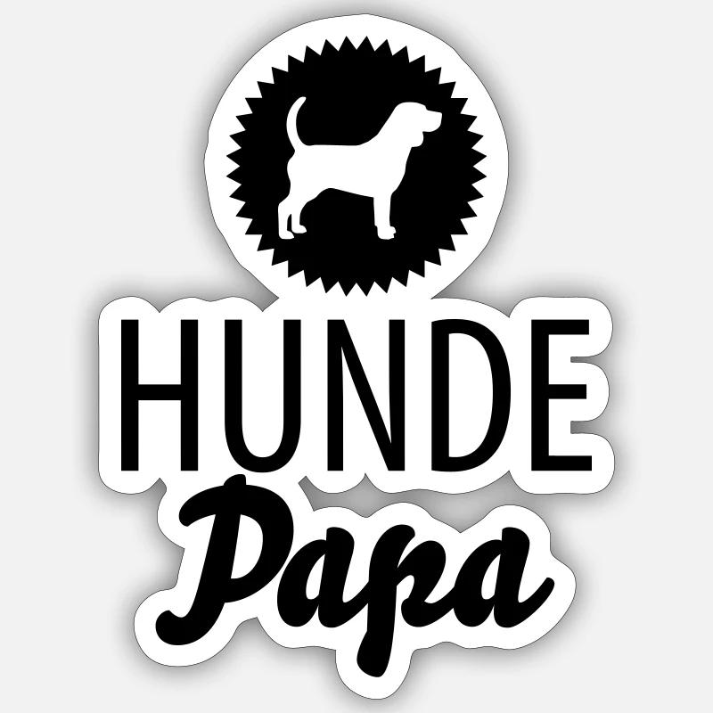 Papa chien - Sticker taille S (10 x 10 cm) - blanc mat