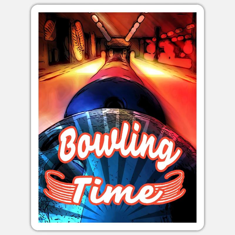 Its Bowling Time - Sticker size S (10 x 10 cm) - white matte