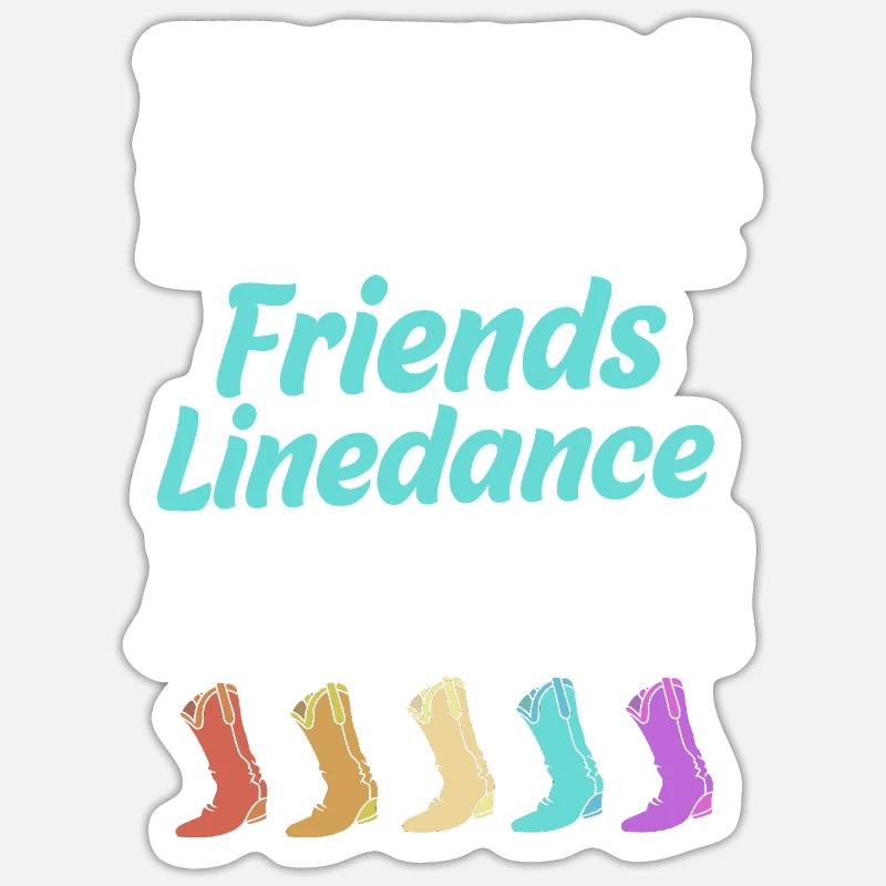 Linedance - Sticker Größe S (10 x 10 cm) - Mattweiß