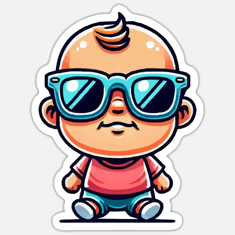 baby comic junge - Sticker Größe S (10 x 10 cm) - Mattweiß