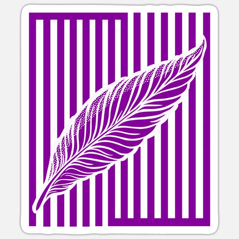Feather on vertical bar Sticker size S (10 x 10 cm)