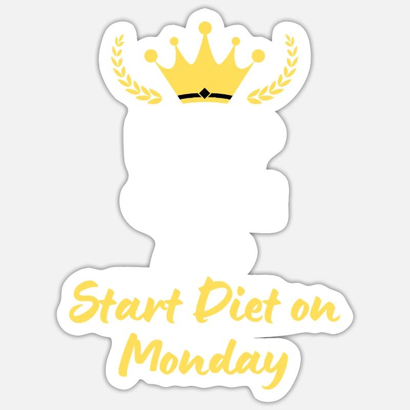 Keep Calm and Start Diet Monday Sticker size S (10 x 10 cm)