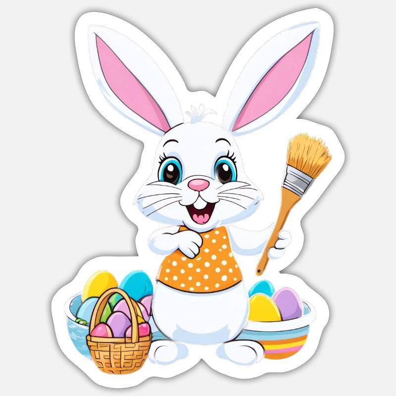 Easter bunny with Easter eggs Sticker size S (10 x 10 cm)