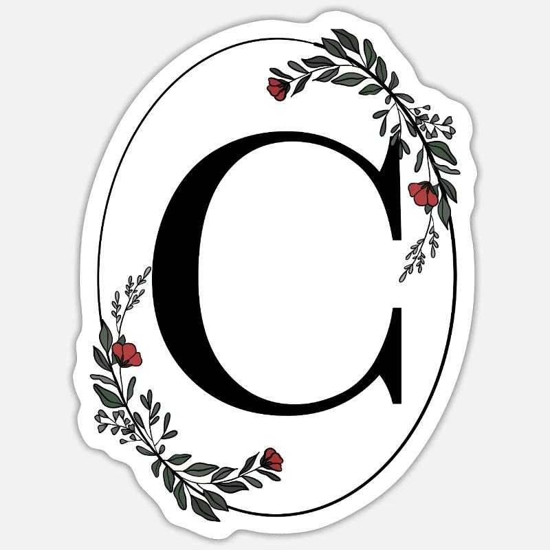 Letter C - Sticker size S (10 x 10 cm) - white matte
