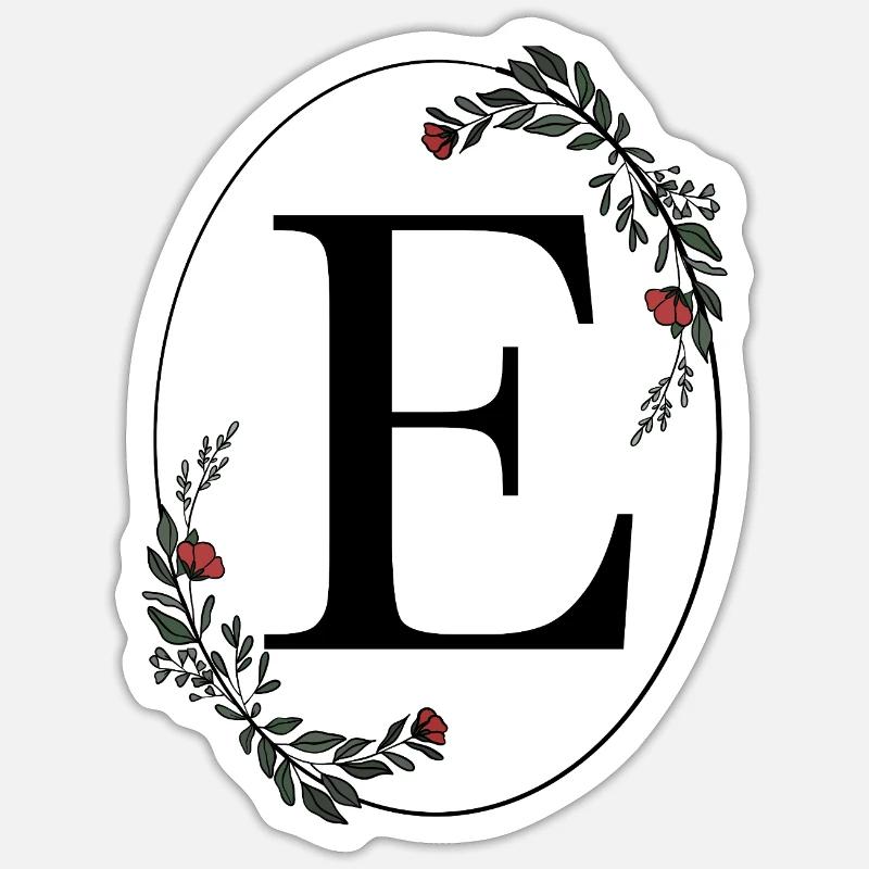 Buchstabe E - Sticker Größe S (10 x 10 cm) - Mattweiß