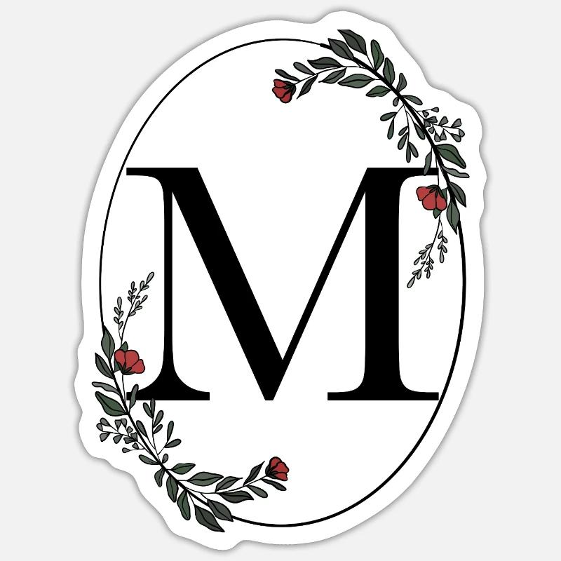 Lettre M - Sticker taille S (10 x 10 cm) - blanc mat