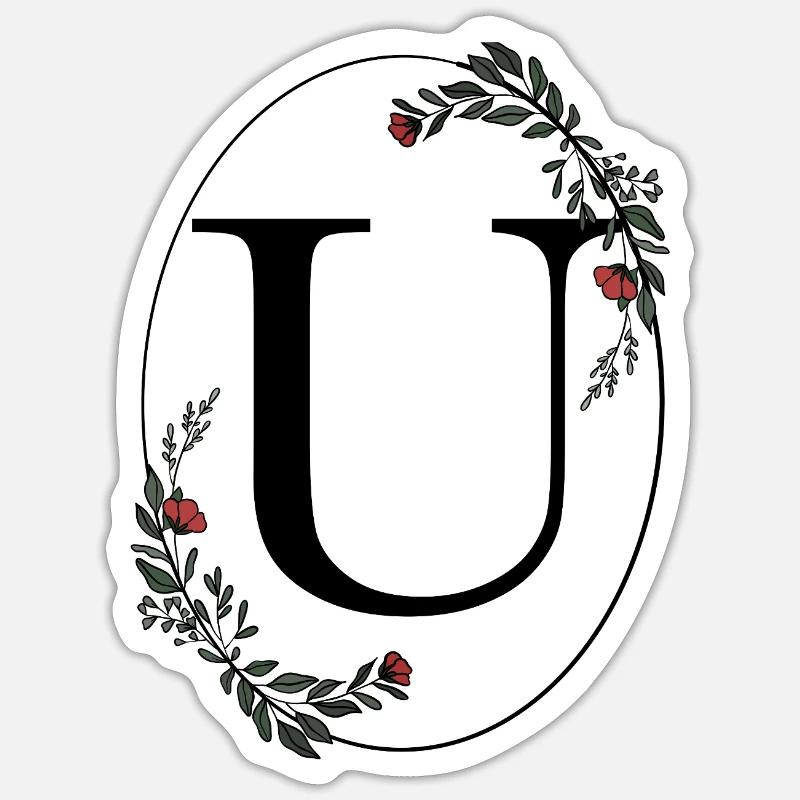 Lettre U - Sticker taille S (10 x 10 cm) - blanc mat