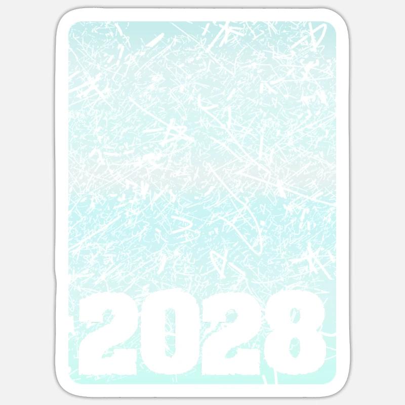 2028 - Sticker Größe S (10 x 10 cm) - Mattweiß