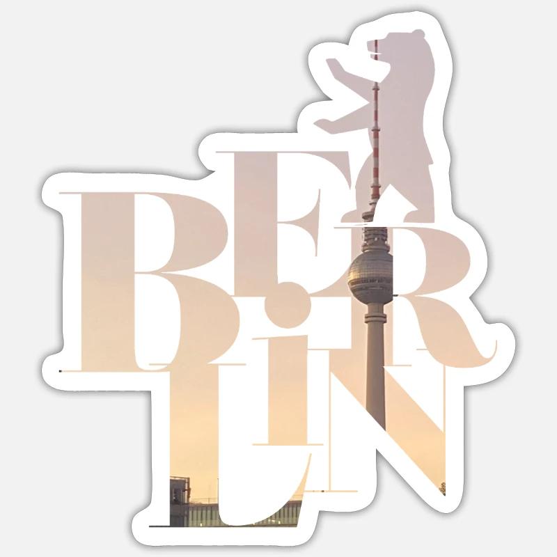 Berlin - Sticker taille S (10 x 10 cm) - blanc mat
