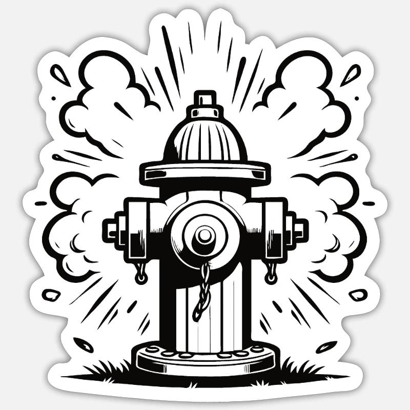 Retro Hydrant – Klassischer Hydranten Design Sticker Größe S (10 x 10 cm)