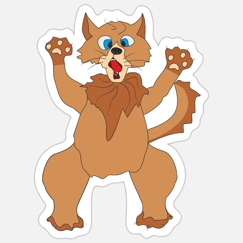 Chat - Sticker taille S (10 x 10 cm) - blanc mat