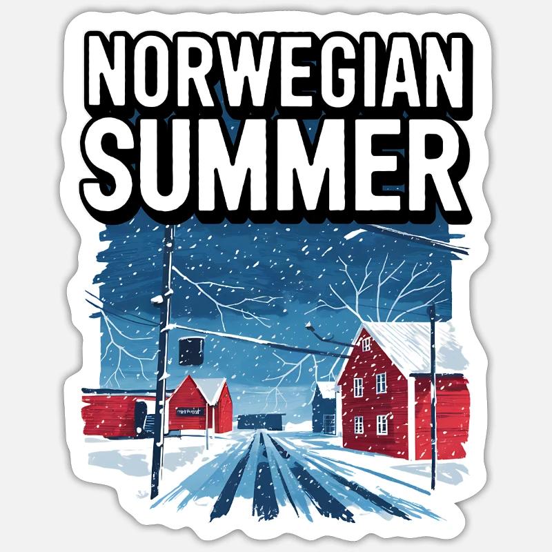 Norwegian summer - Sticker size S (10 x 10 cm) - white matte