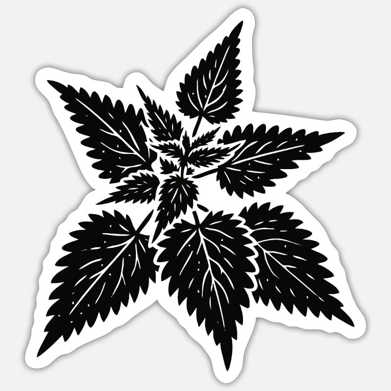 simple nettle design – wild & healing Sticker size S (10 x 10 cm)