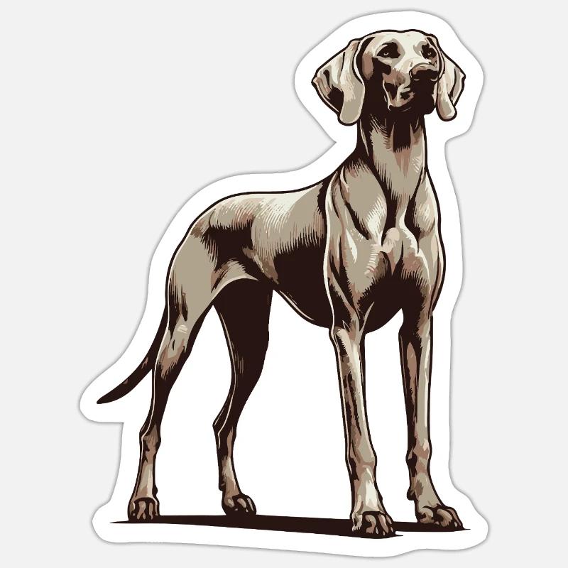 Weimaraner - Sticker taille S (10 x 10 cm) - blanc mat