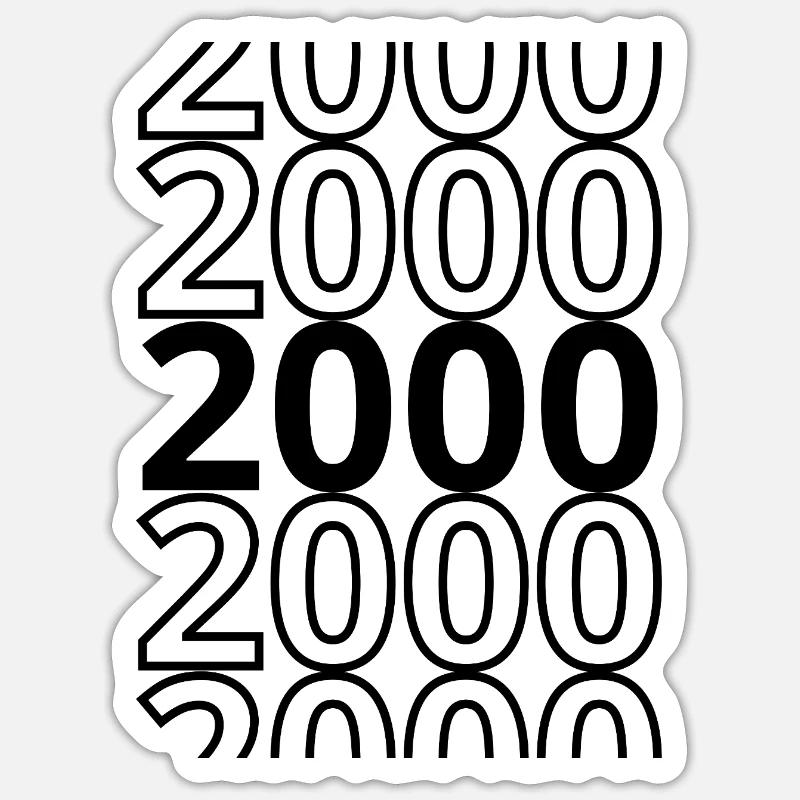 2000 2000 2000 - Sticker size S (10 x 10 cm) - white matte
