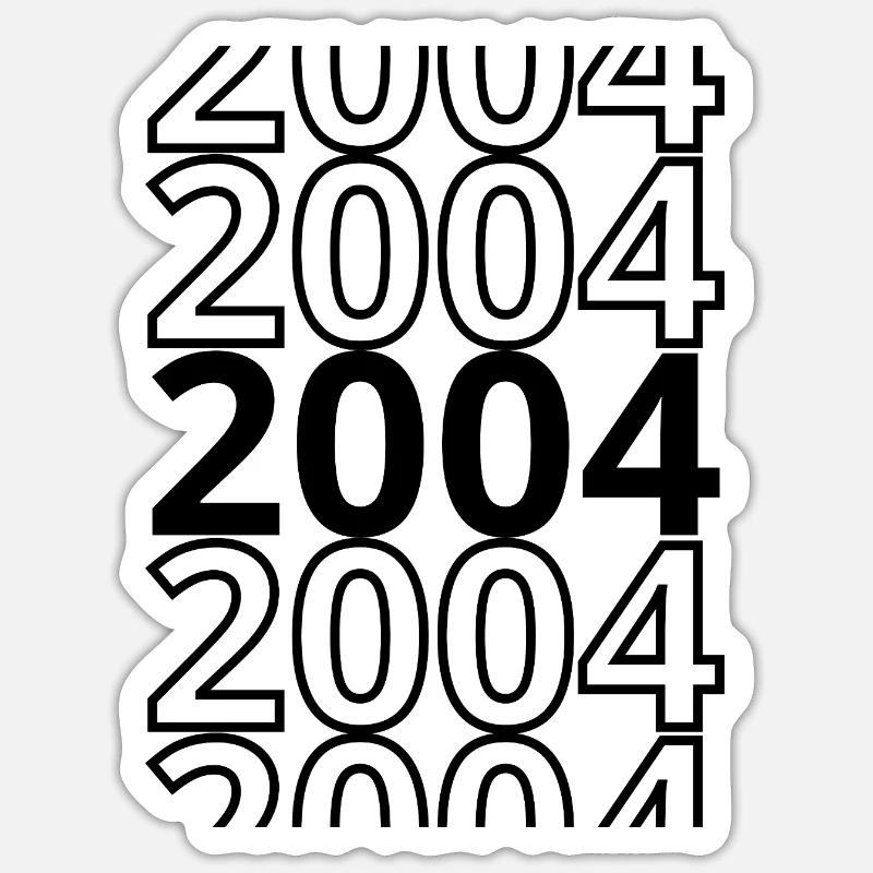 2004 2004 2004 - Sticker Größe S (10 x 10 cm) - Mattweiß