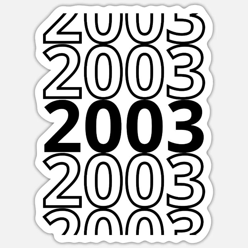 2003 2003 2003 - Sticker size S (10 x 10 cm) - white matte