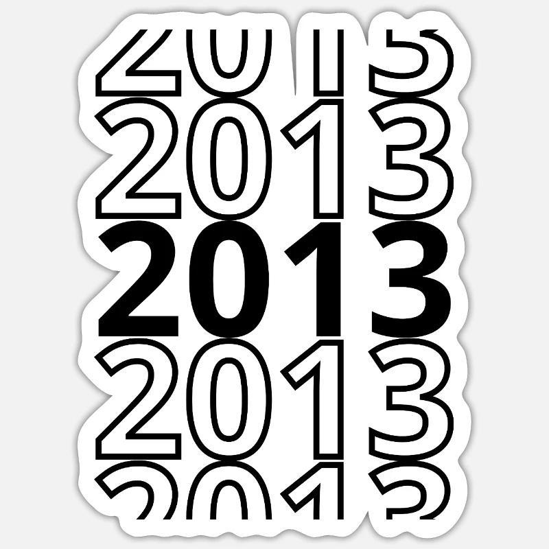 2013 2013 2013 - Sticker size S (10 x 10 cm) - white matte