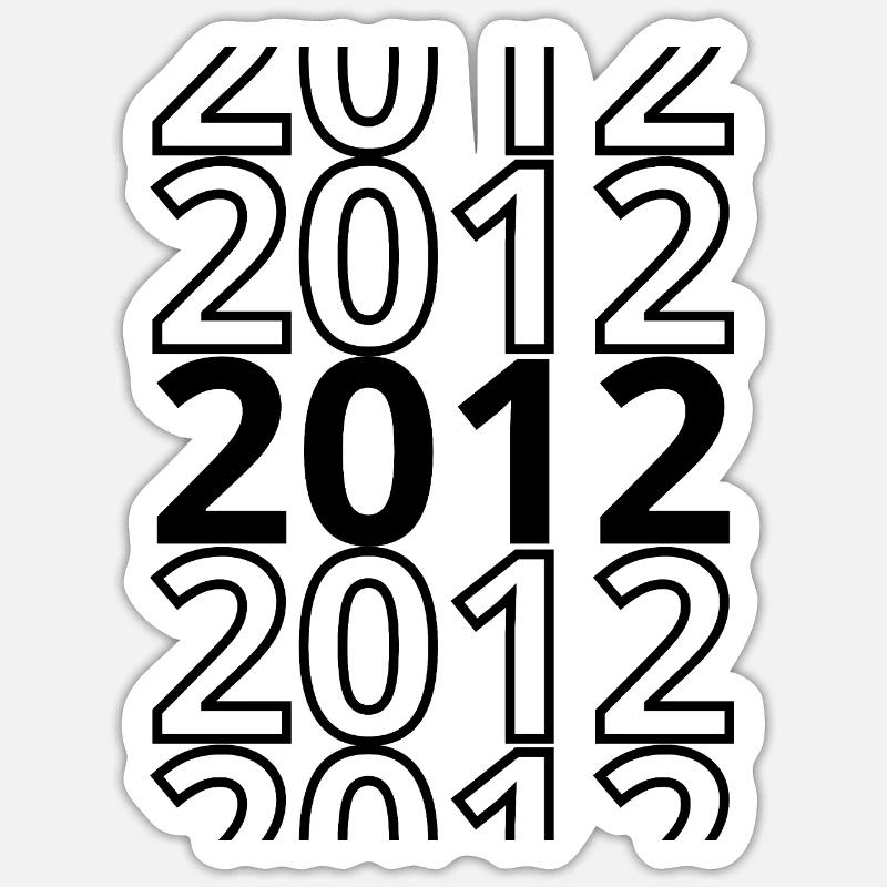 2012 2012 2012 - Sticker Größe S (10 x 10 cm) - Mattweiß