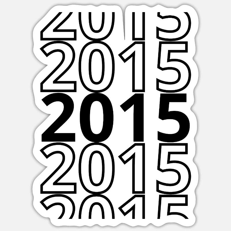 2015 2015 2015 - Sticker taille S (10 x 10 cm) - blanc mat