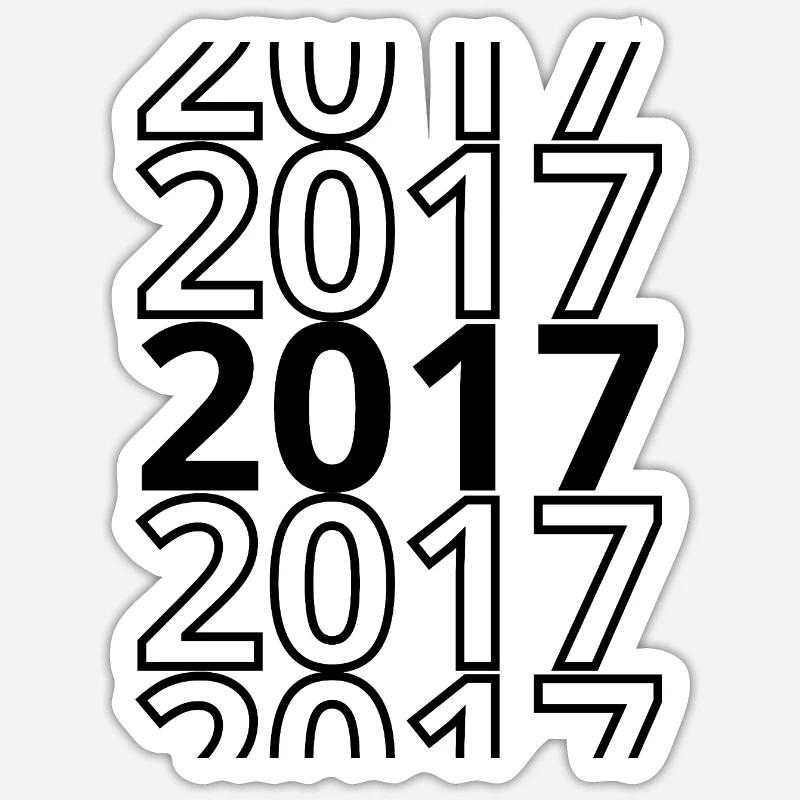 2017 2017 2017 - Sticker size S (10 x 10 cm) - white matte