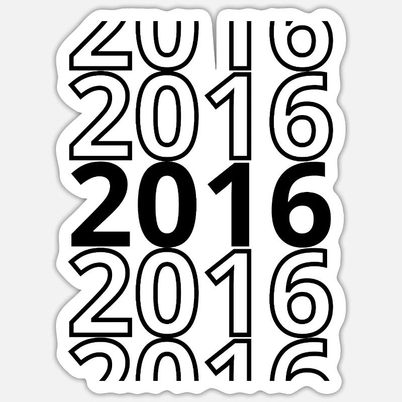 2016 2016 2016 - Sticker Größe S (10 x 10 cm) - Mattweiß