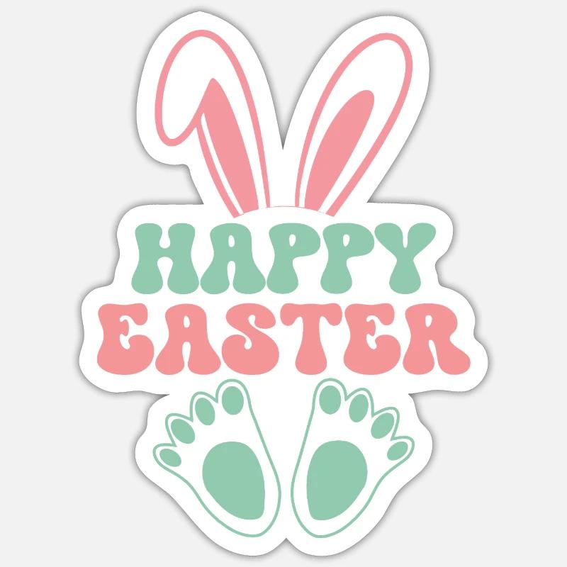 Happy easter - Sticker Größe S (10 x 10 cm) - Mattweiß