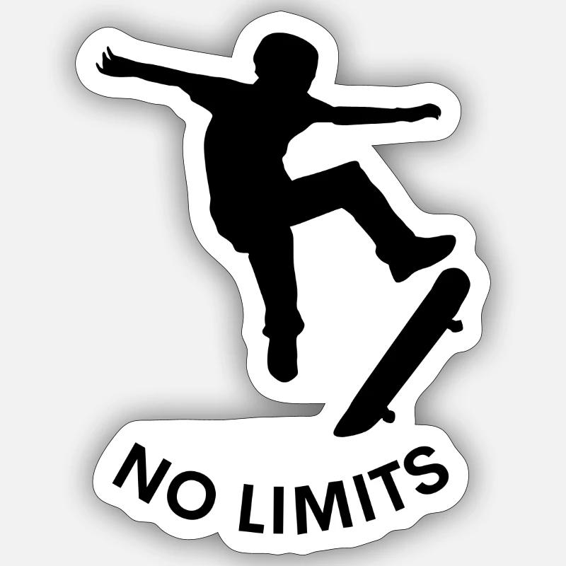 No Limits – Skateboard Dreams - Sticker Größe S (10 x 10 cm) - Mattweiß