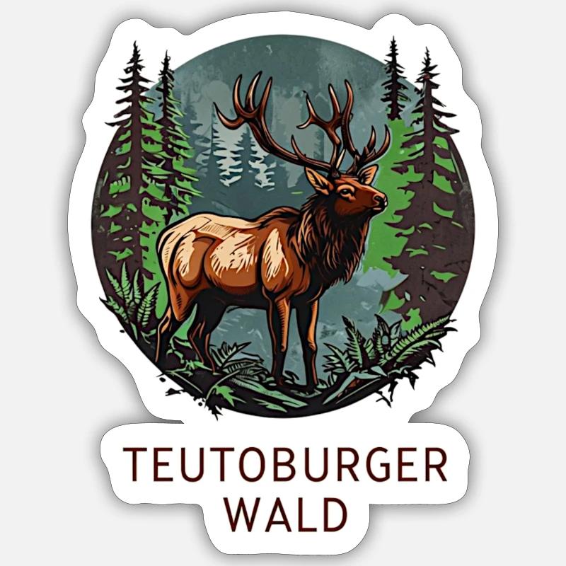 Teutoburger Wald - Sticker Größe S (10 x 10 cm) - Mattweiß