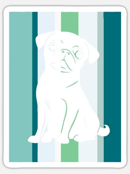 Hund Koeter - Sticker Größe S (10 x 10 cm) - Mattweiß