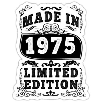 1975 Original 1975 Vintage Vintage rétro anniversa - Sticker taille S (10 x 10 cm) - blanc mat - Devant