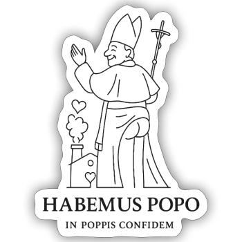 Habemus Popo - Sticker Größe S (10 x 10 cm) - Mattweiß - Vorne