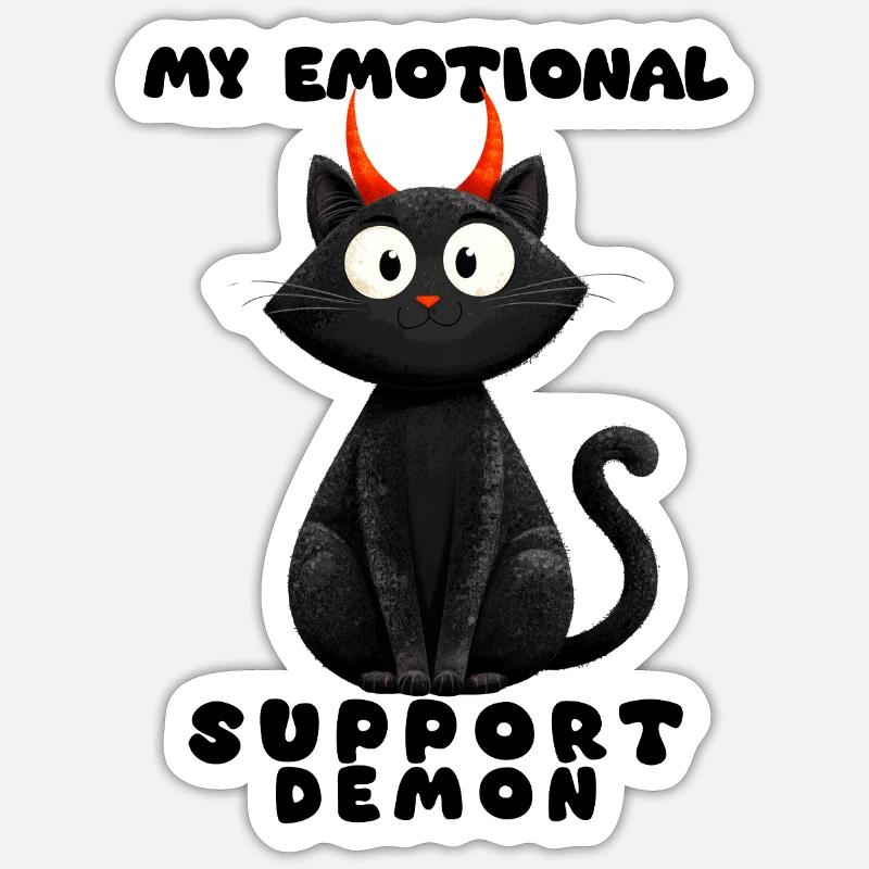 Emotionaler Support-Dämon – Lustige Katzen Edition - Sticker Größe S (10 x 10 cm) - Mattweiß