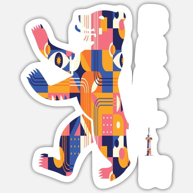 Berlin Bear - Sticker size S (10 x 10 cm) - white matte