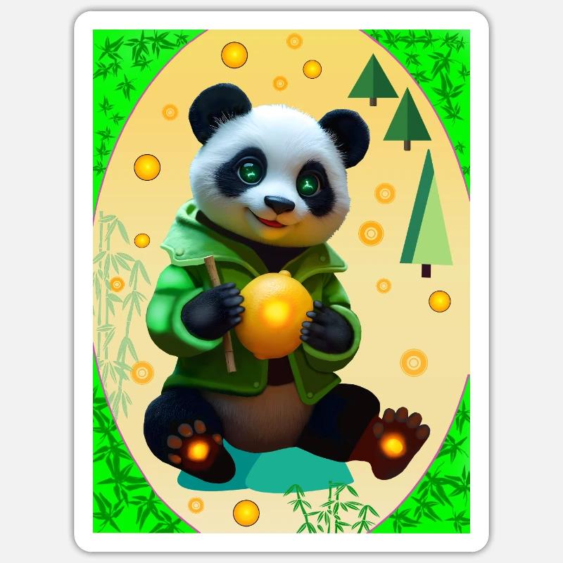 Charming Panda - Sticker size S (10 x 10 cm) - white matte