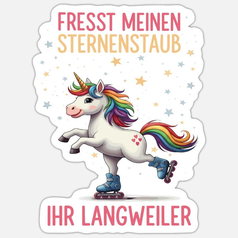 Rollschuh Einhorn Sticker Größe S (10 x 10 cm)