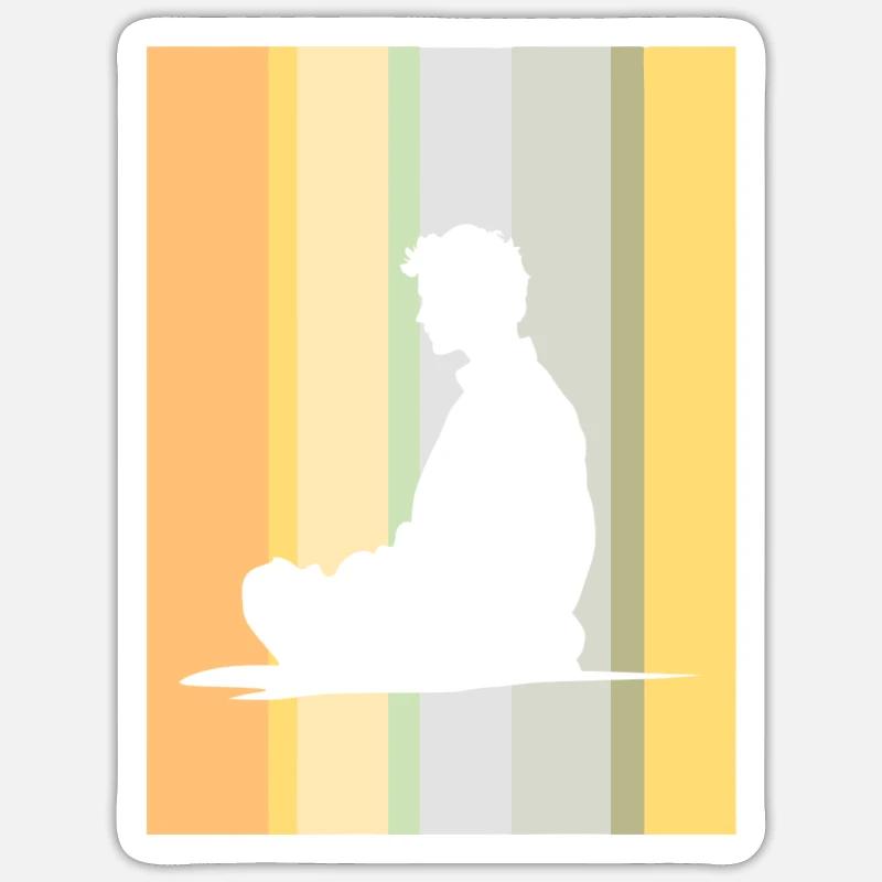 Meditation Innerer Frieden - Sticker Größe S (10 x 10 cm) - Mattweiß