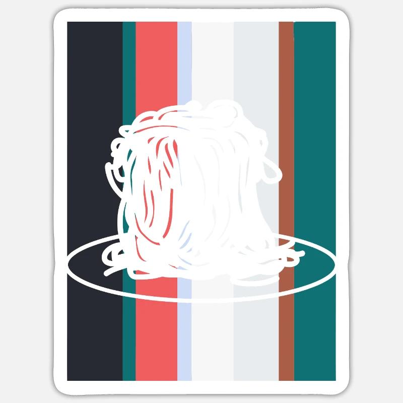 Nudeln Teigwaren - Sticker Größe S (10 x 10 cm) - Mattweiß