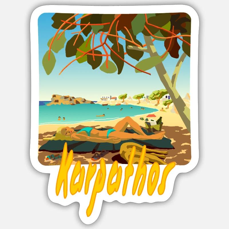 Karpathos - Sticker Größe S (10 x 10 cm) - Mattweiß