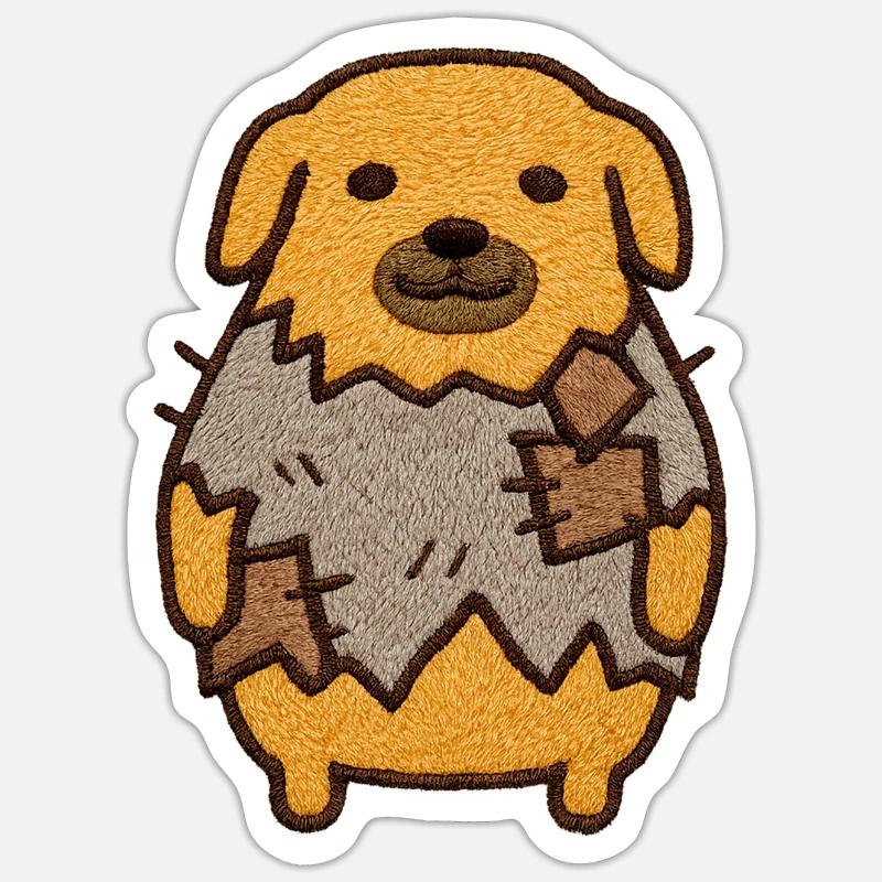 Welpe Nudaeng - Sticker Größe S (10 x 10 cm) - Mattweiß