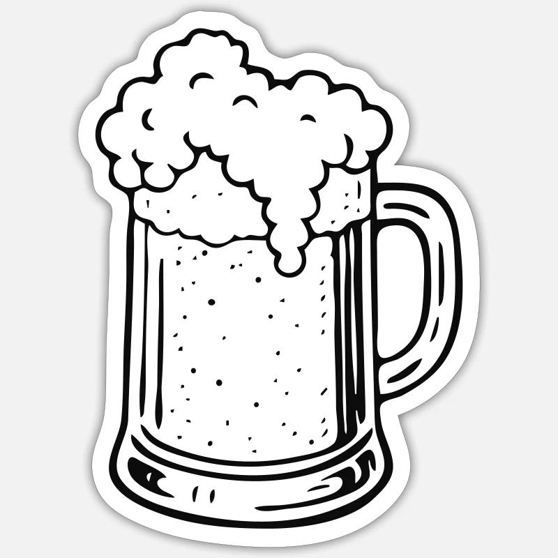 Bier - Sticker Größe S (10 x 10 cm) - Mattweiß