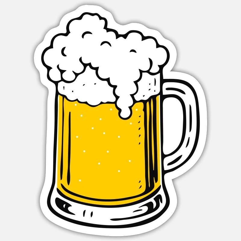 Bière - Sticker taille S (10 x 10 cm) - blanc mat
