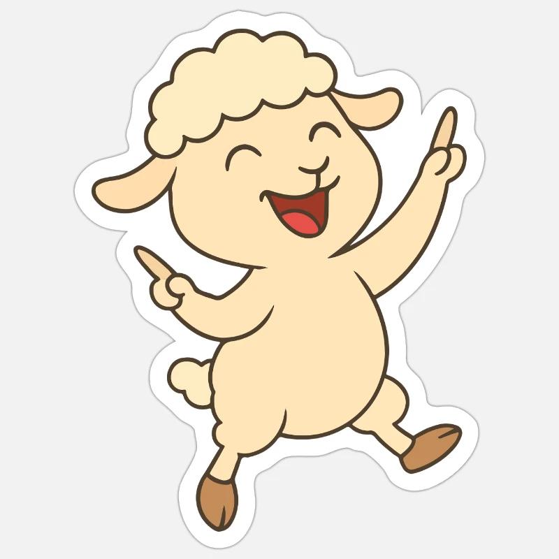 Dancing Lamb - Sticker size S (10 x 10 cm) - white matte