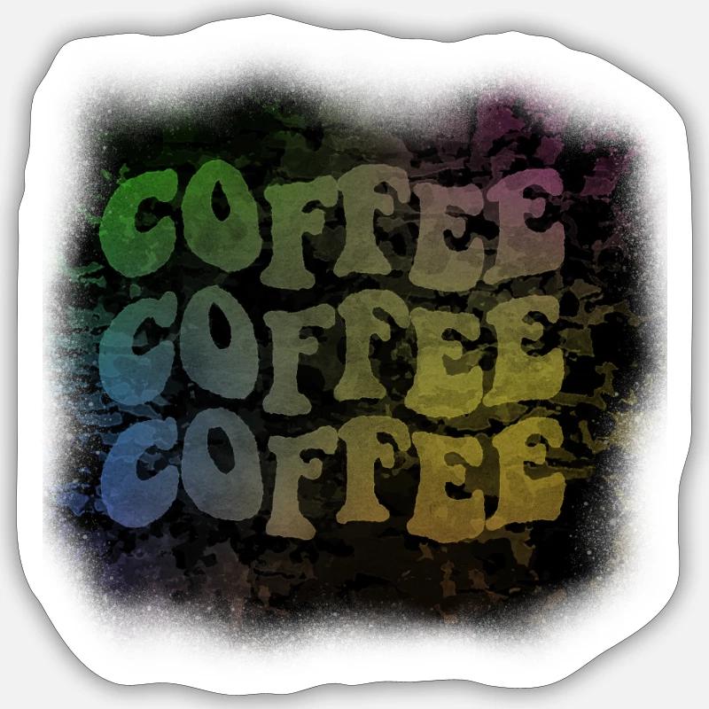Kaffee - Sticker Größe S (10 x 10 cm) - Mattweiß