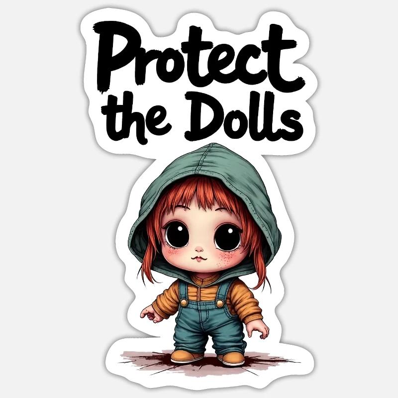 Protect the Dolls - Süße Botschaft Sticker Größe S (10 x 10 cm)