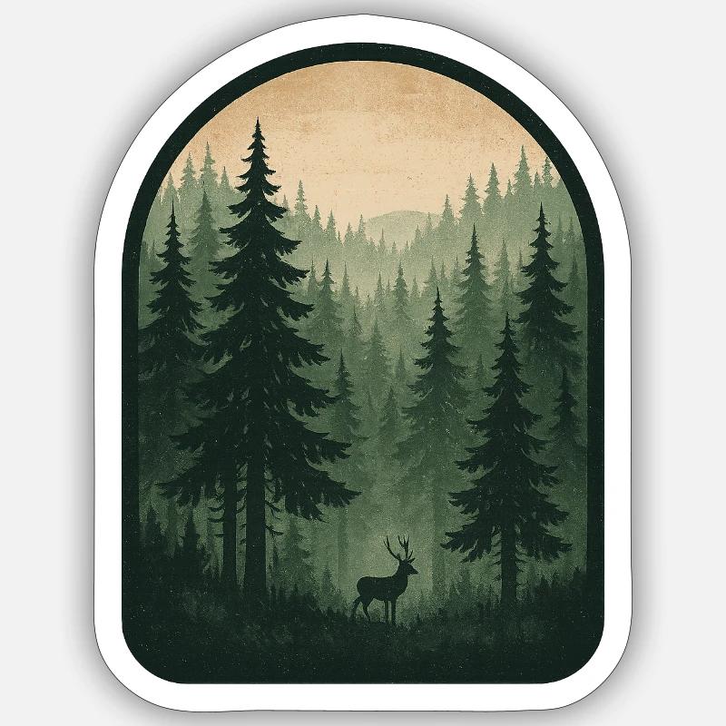 de la forêt - Sticker taille S (10 x 10 cm) - blanc mat