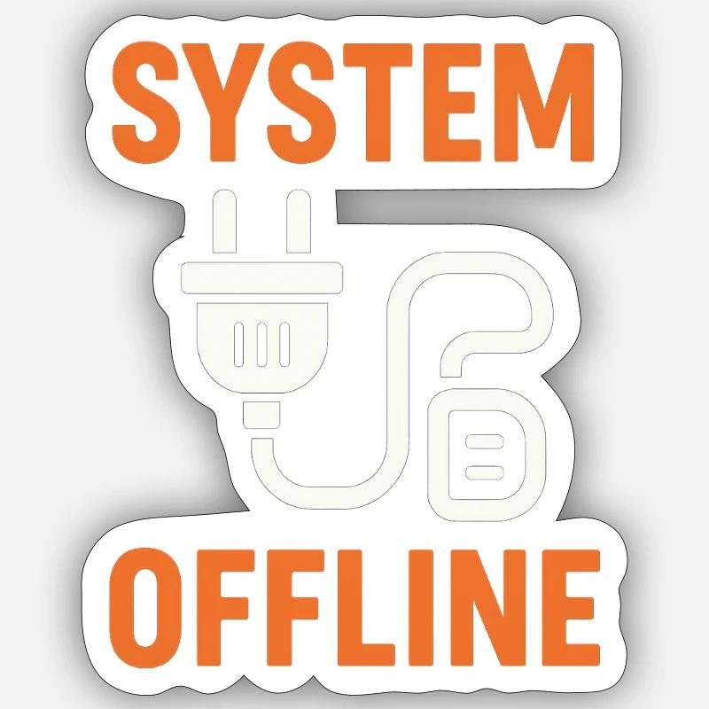 System Offline - Sticker Größe S (10 x 10 cm) - Mattweiß