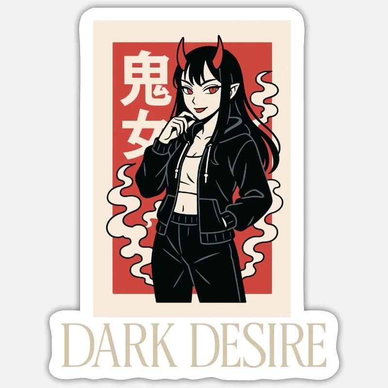 DARK DESIRE - Sticker Größe S (10 x 10 cm) - Mattweiß